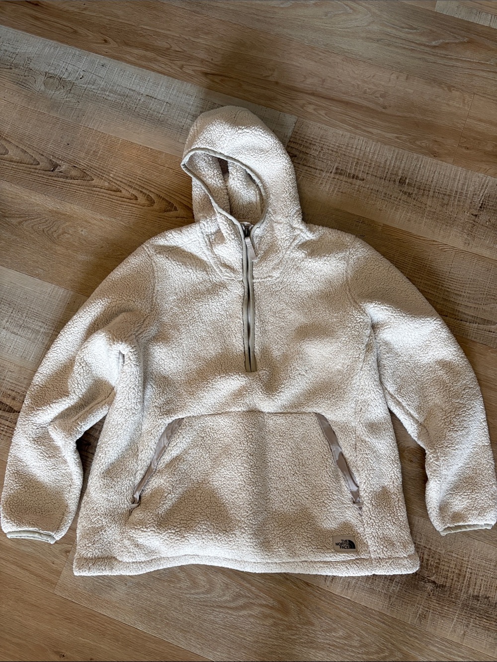 The North Face Women’s Cream Sherpa Half-Zip Hoodie Pullover XL